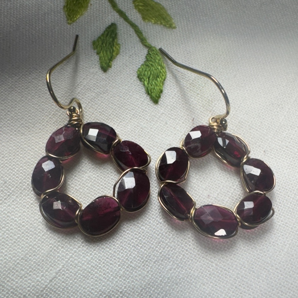 Sundance Gold and GarnetGemstone Earrings